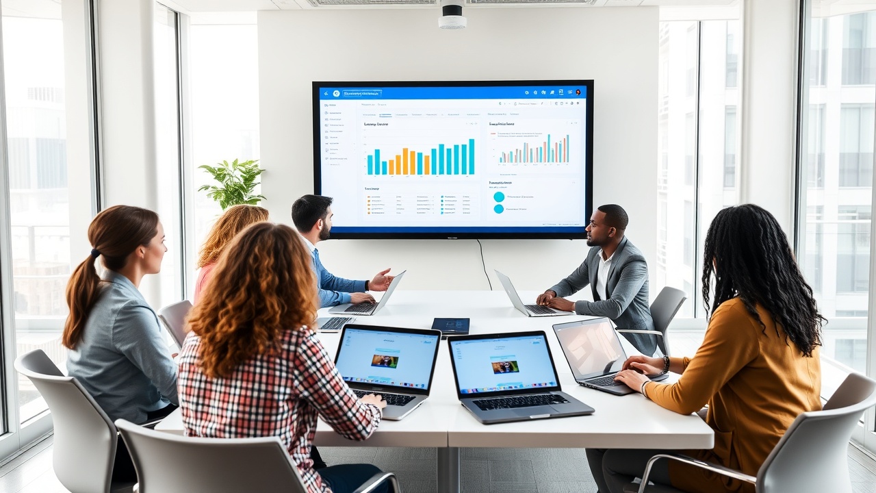 Enterprise dashboard showing team learning analytics and progress